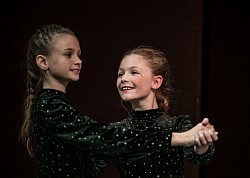 Two girls dancing