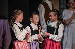 Three girls in period costume