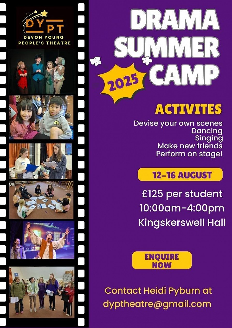 Drama summer camp 2025 ages 8-17.